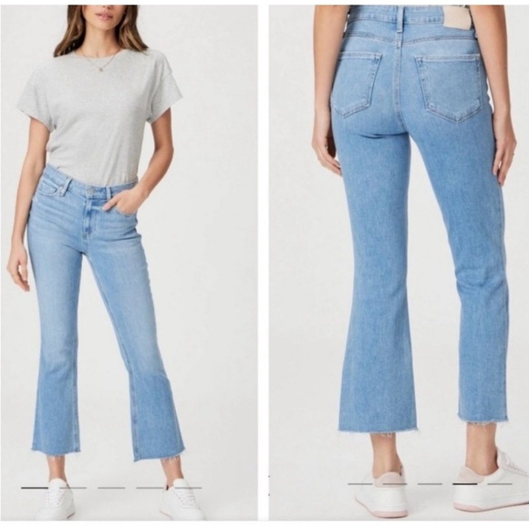 New Paige Rory Crop Flare Kaede Distressed Jeans Sz 28 - Picture 10 of 10